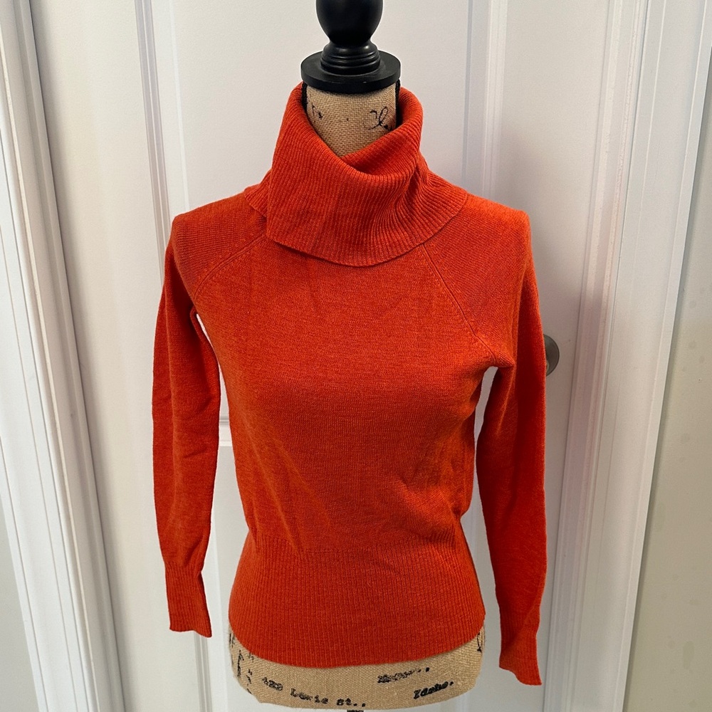 Sarah Spencer Vibrant Orange Cowl Neck Sweater